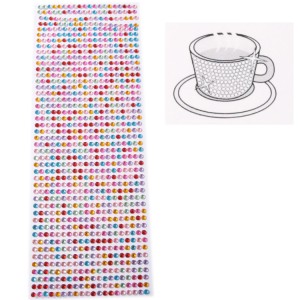 Karışık Renkte Yapışkan Sıralı Taşlar Dekoratif Amaçlı 1 Adet